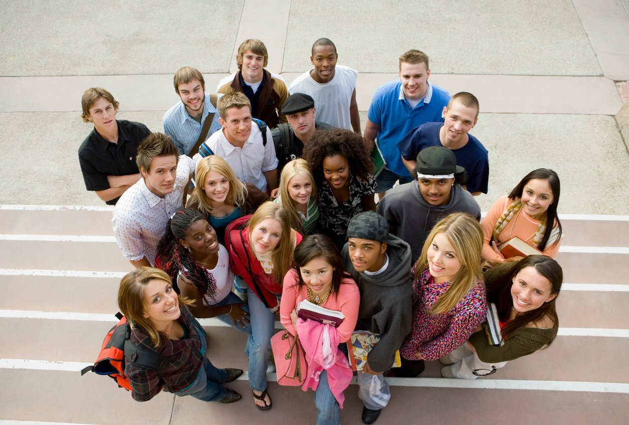 College Students on Steps