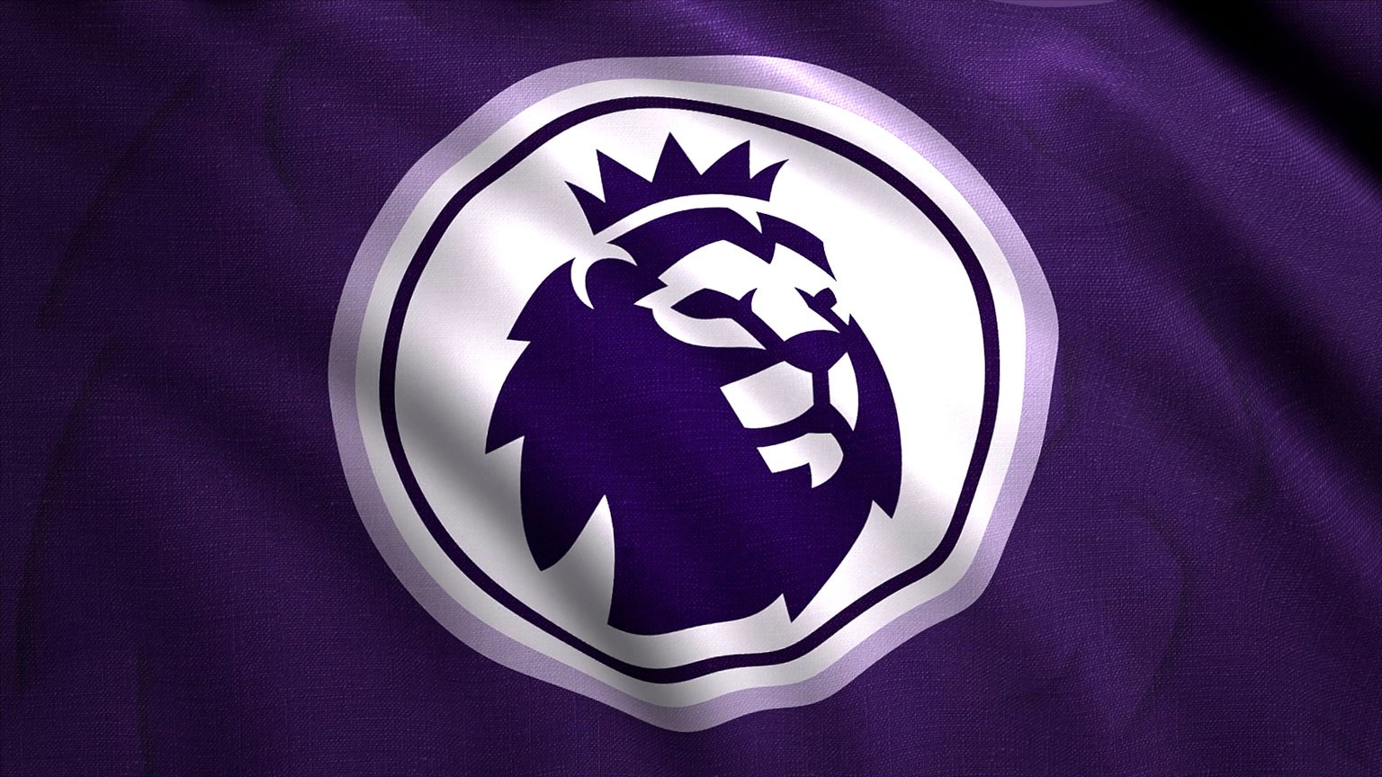 Waving Abstract Flag with the Logo of the New English Premier League. Motion. a Lion with a Crown inside a Circle. for Editorial Use Only.